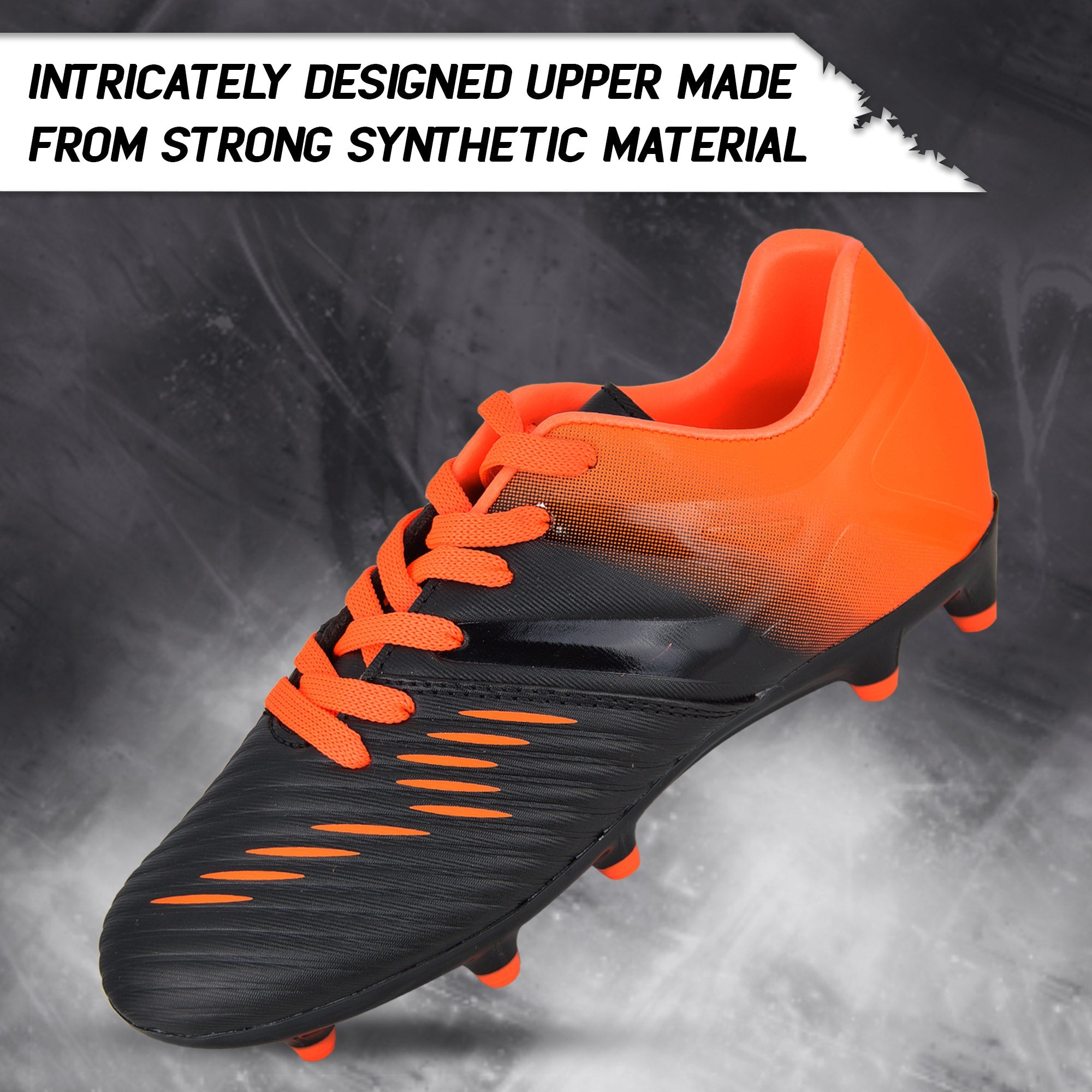 Liga Firm Ground Soccer Shoes -Black/Orange