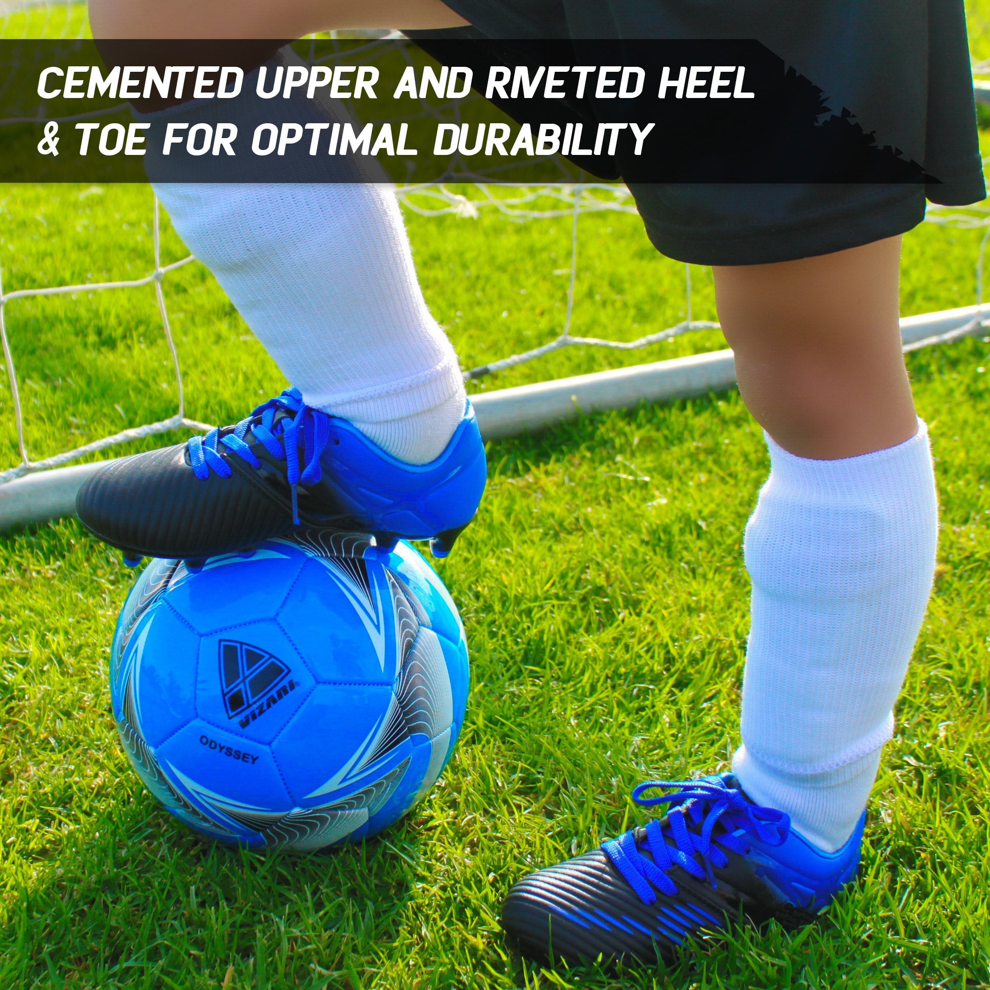 Liga Firm Ground Soccer Shoes -Black/Blue