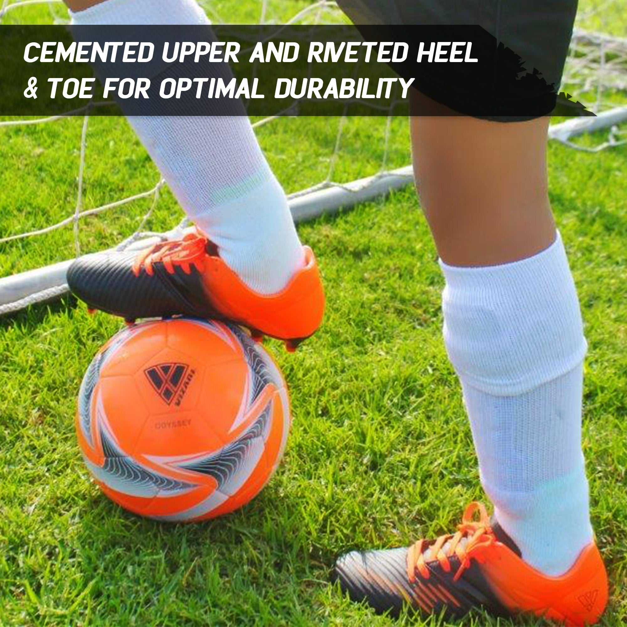Liga Firm Ground Soccer Shoes -Black/Orange