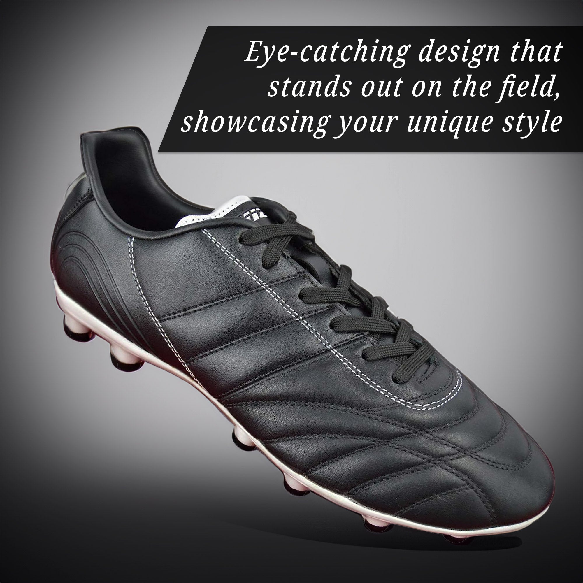 Classico Junior Firm Ground Soccer Shoes -Black/White