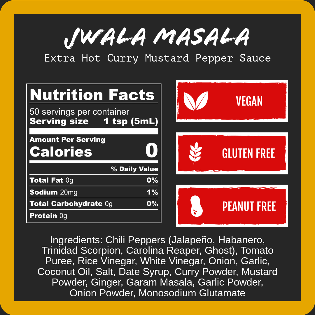 Jwala Masala - Extra Hot Curry Mustard Pepper Sauce (9oz)