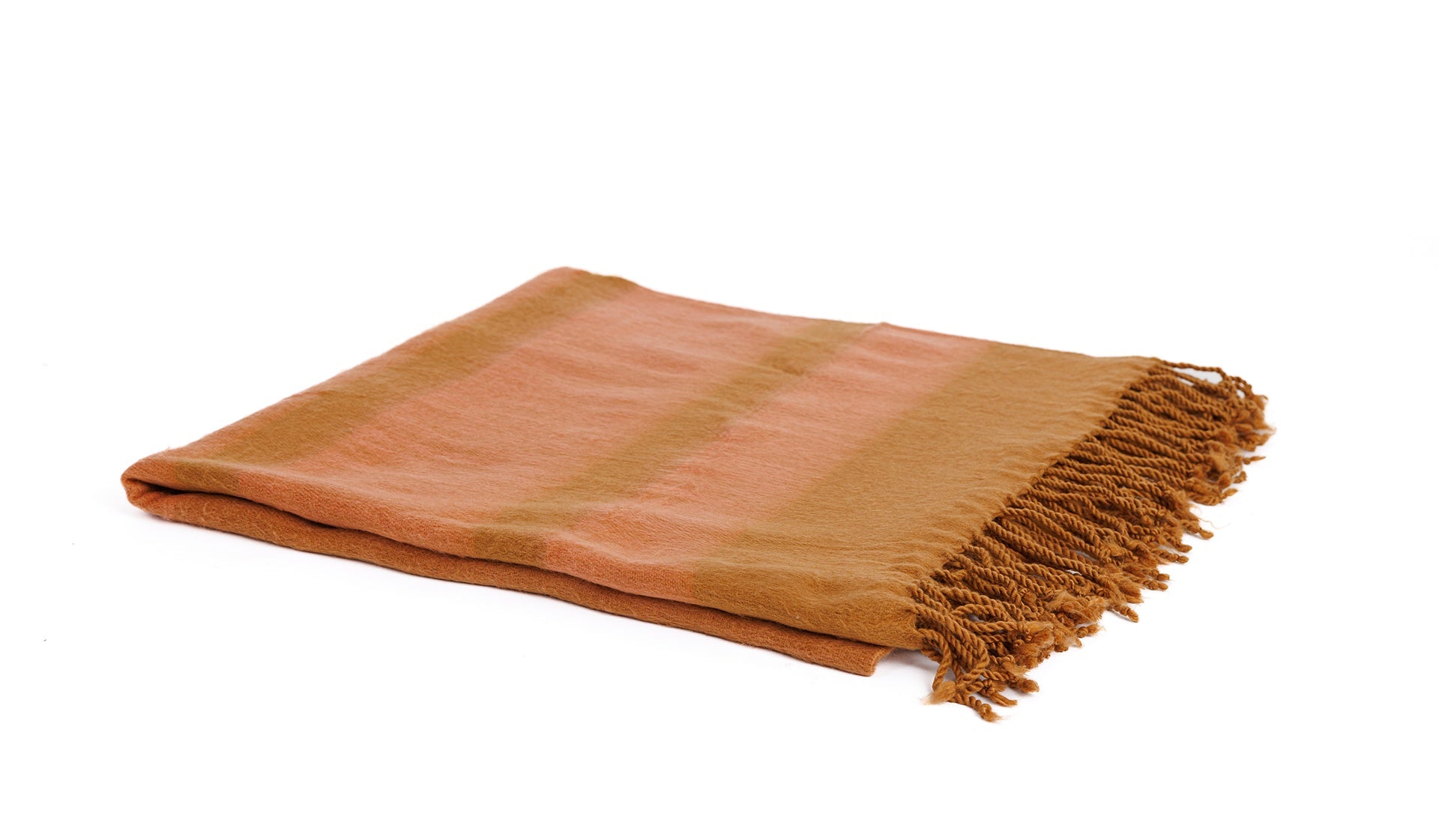 Kallpa Collection - Handwoven Alpaca Copper & Coral Throw Blanket From Ecuador