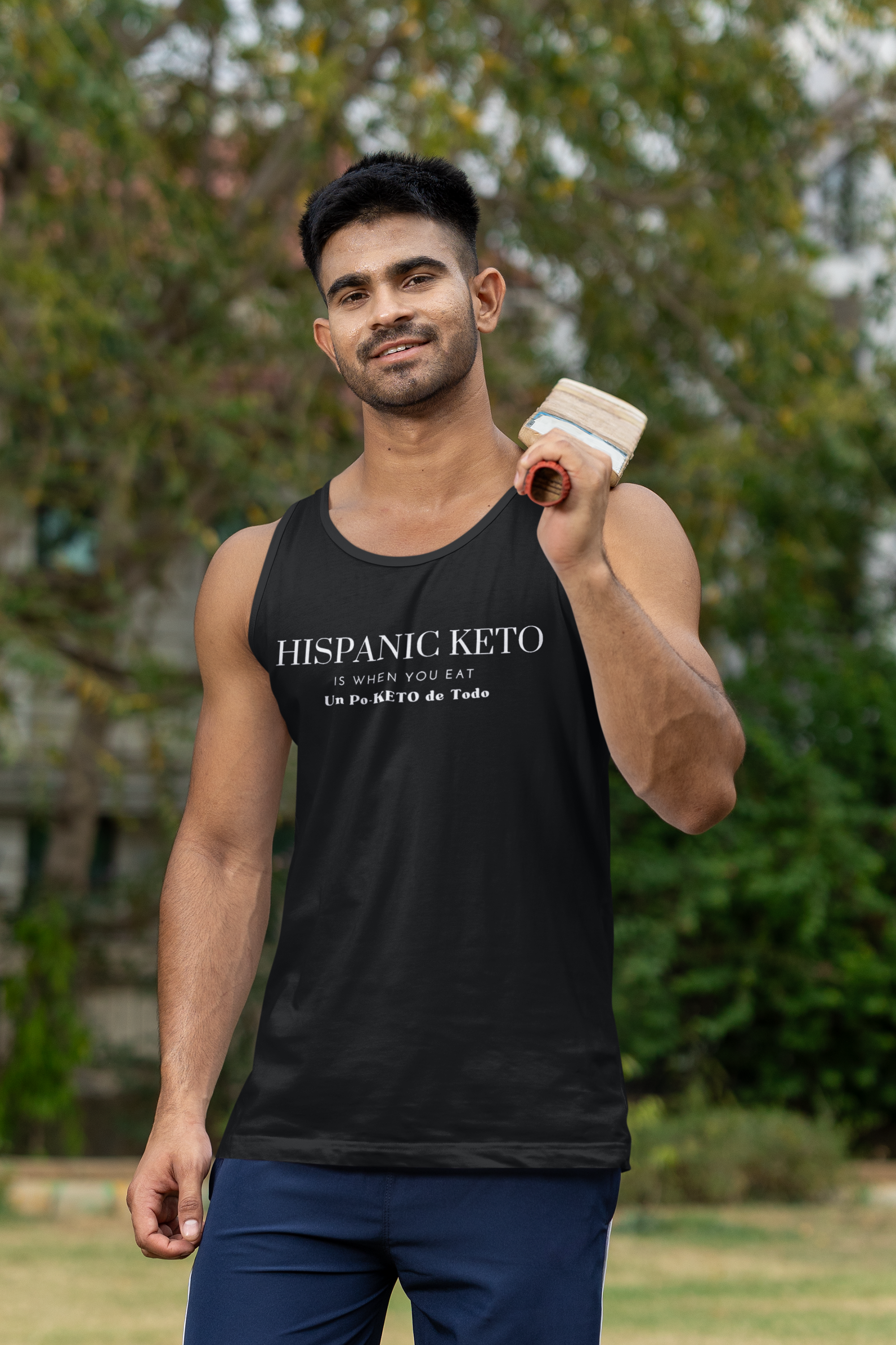 Hispanic Keto Is When You Eat Un Po-Keto De Todo Camiseta sin mangas | Algodón ligero | Camisetas latinas virales divertidas | Unisex - 4 COLORES