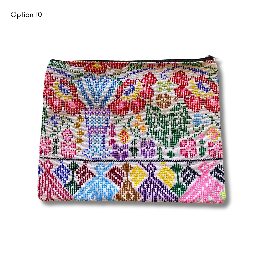 Neceser Maya (2XL) de huipil reciclado único - Guatemala