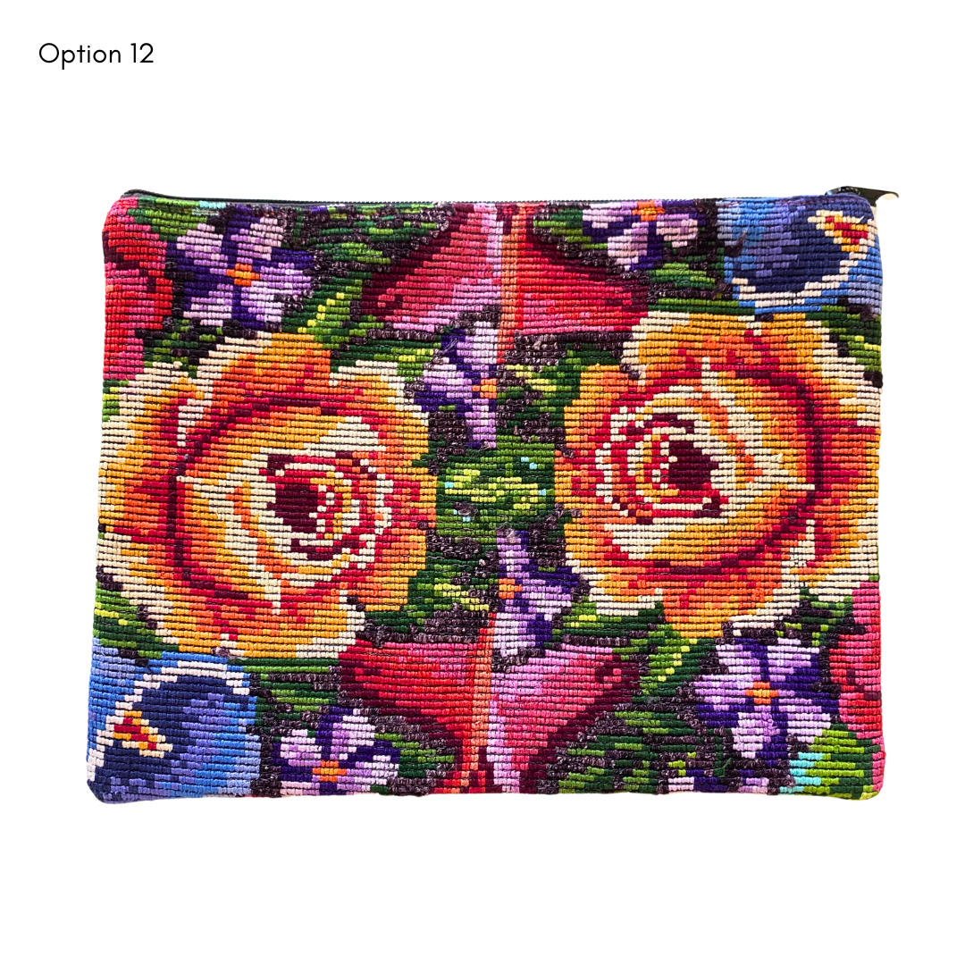 Neceser Maya (2XL) de huipil reciclado único - Guatemala