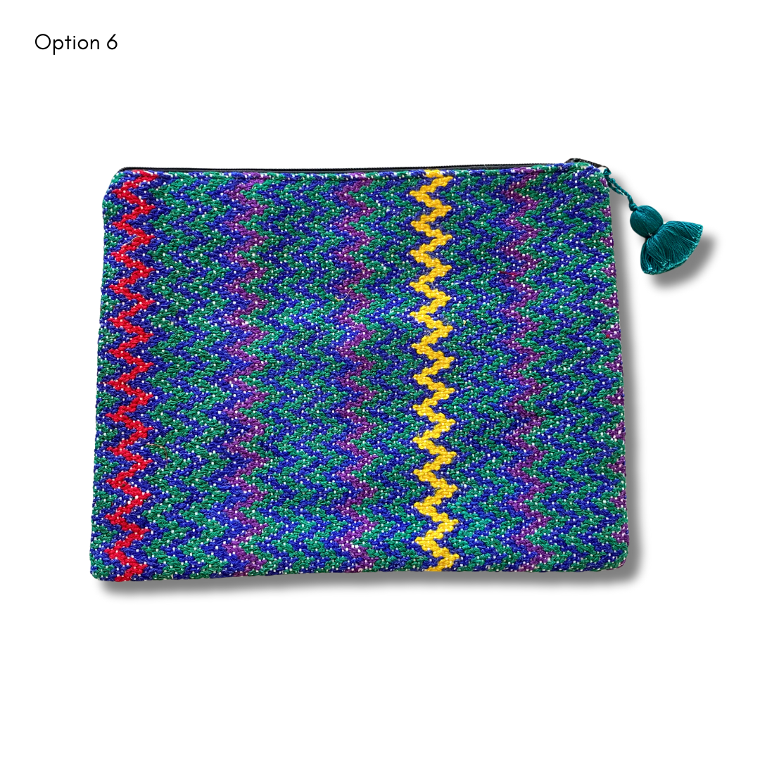 Neceser Maya (2XL) de huipil reciclado único - Guatemala