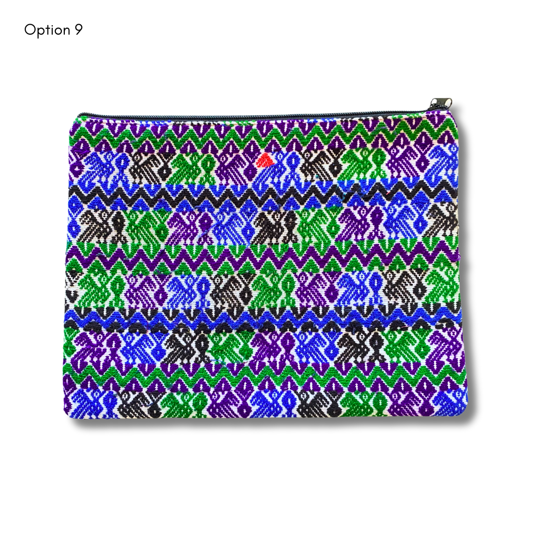 Neceser Maya (2XL) de huipil reciclado único - Guatemala