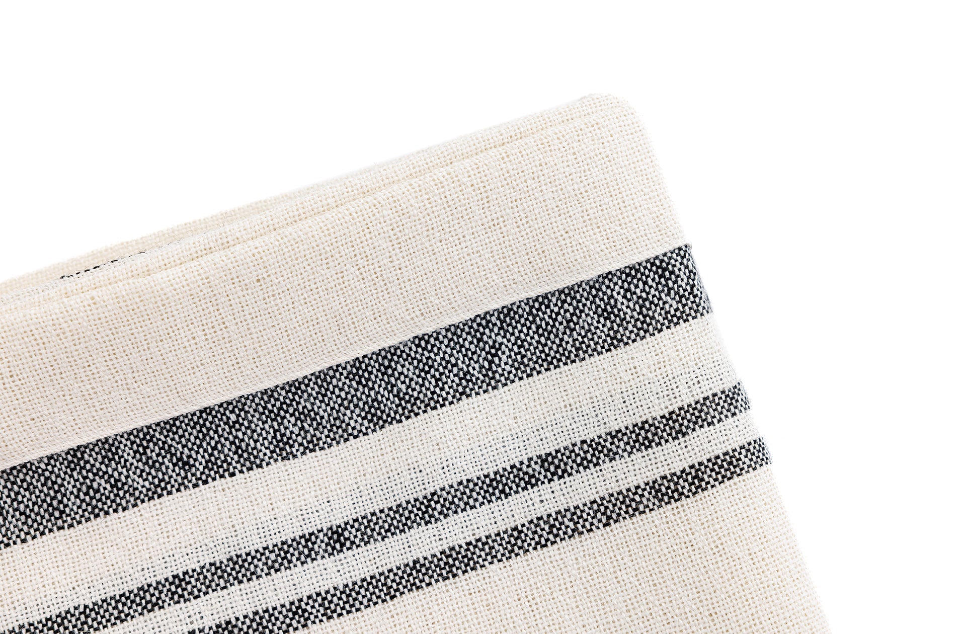 Colección Miska - Manta tejida a mano 100% alpaca de Perú - Horizonte en tinta y marfil