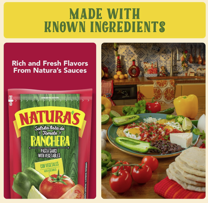 Natura's Natural Sofrito Criollo, Cheese, Ranchera and Tomato Pasta Sauce, in 7.1oz. Easy-Open Pouch (Pack of 4)