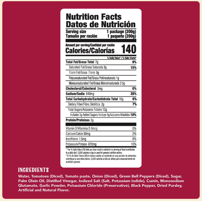Natura's Sofrito Criollo Pasta Sauce, in 7.1oz. Easy-Open Pouch (1 Pack)