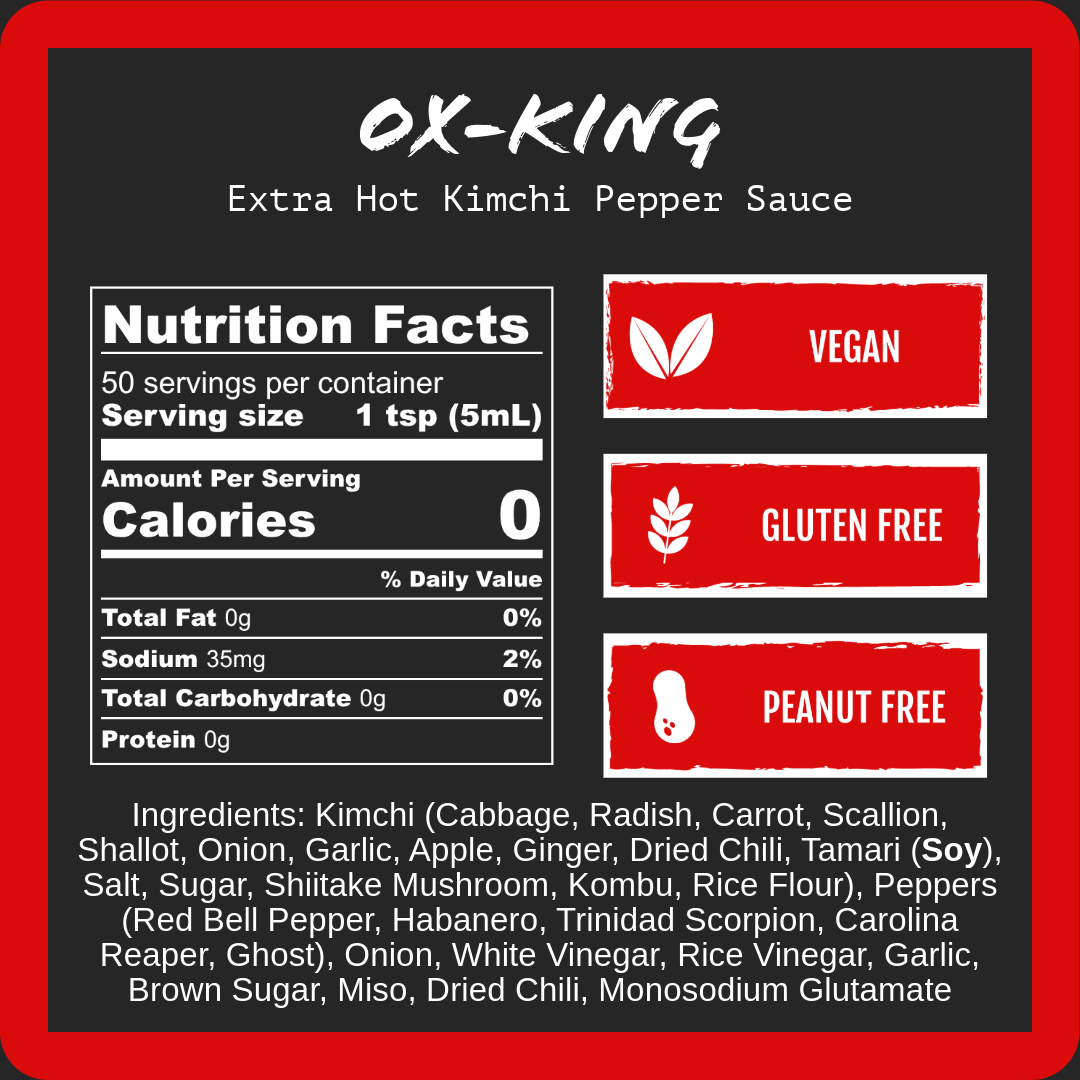 Ox-King - Extra Hot Kimchi Hot Sauce (9oz)