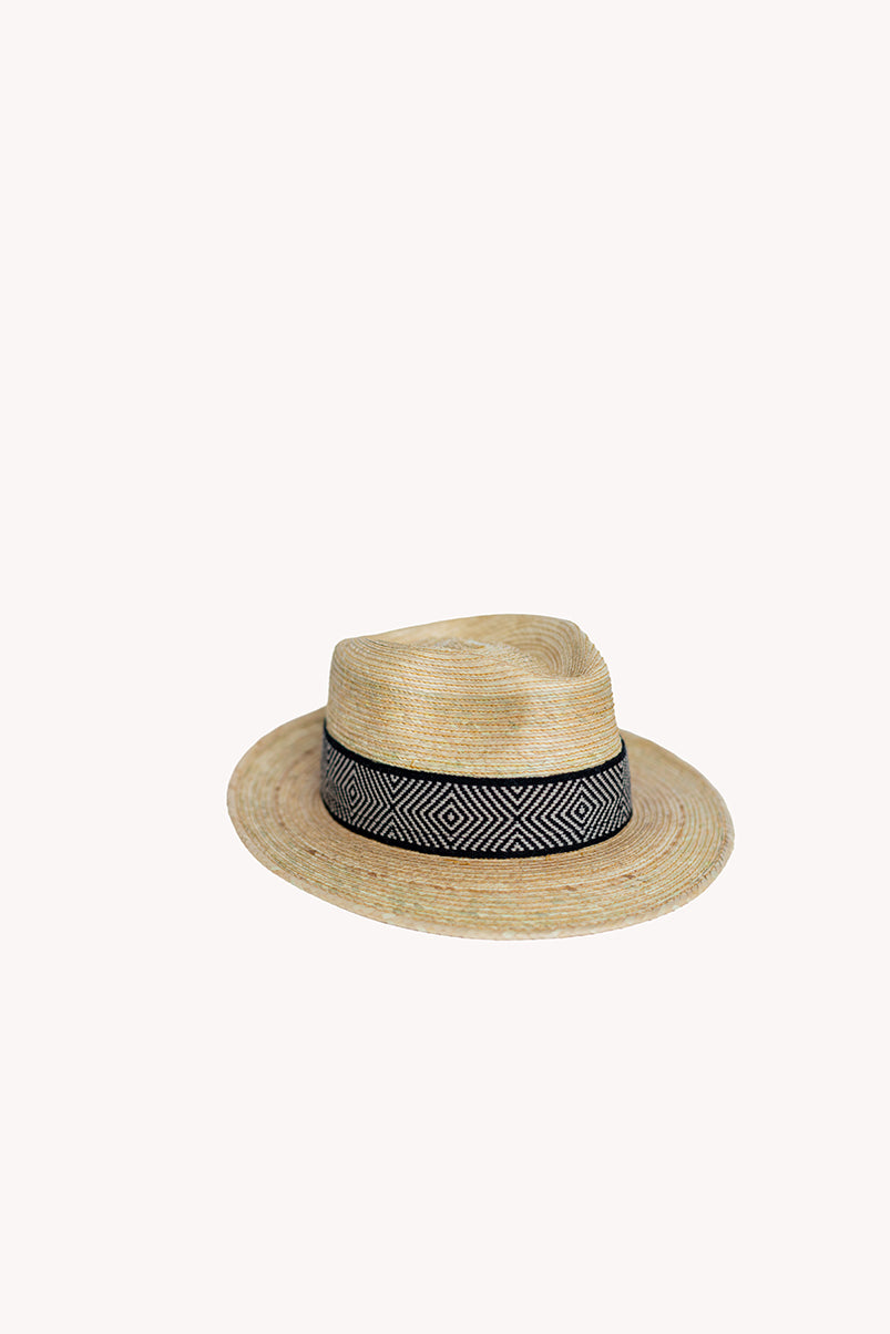 Sombrero de paja de hoja de palma Fedora