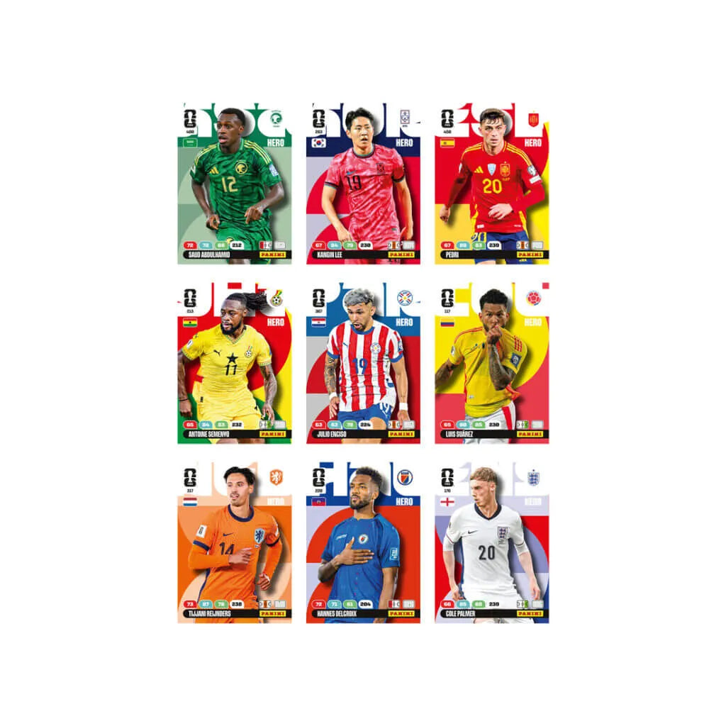 Panini 2026 Adrenalyn XL FIFA World Cup Cards Eco Blaster (56 Cards + 4 LE)
