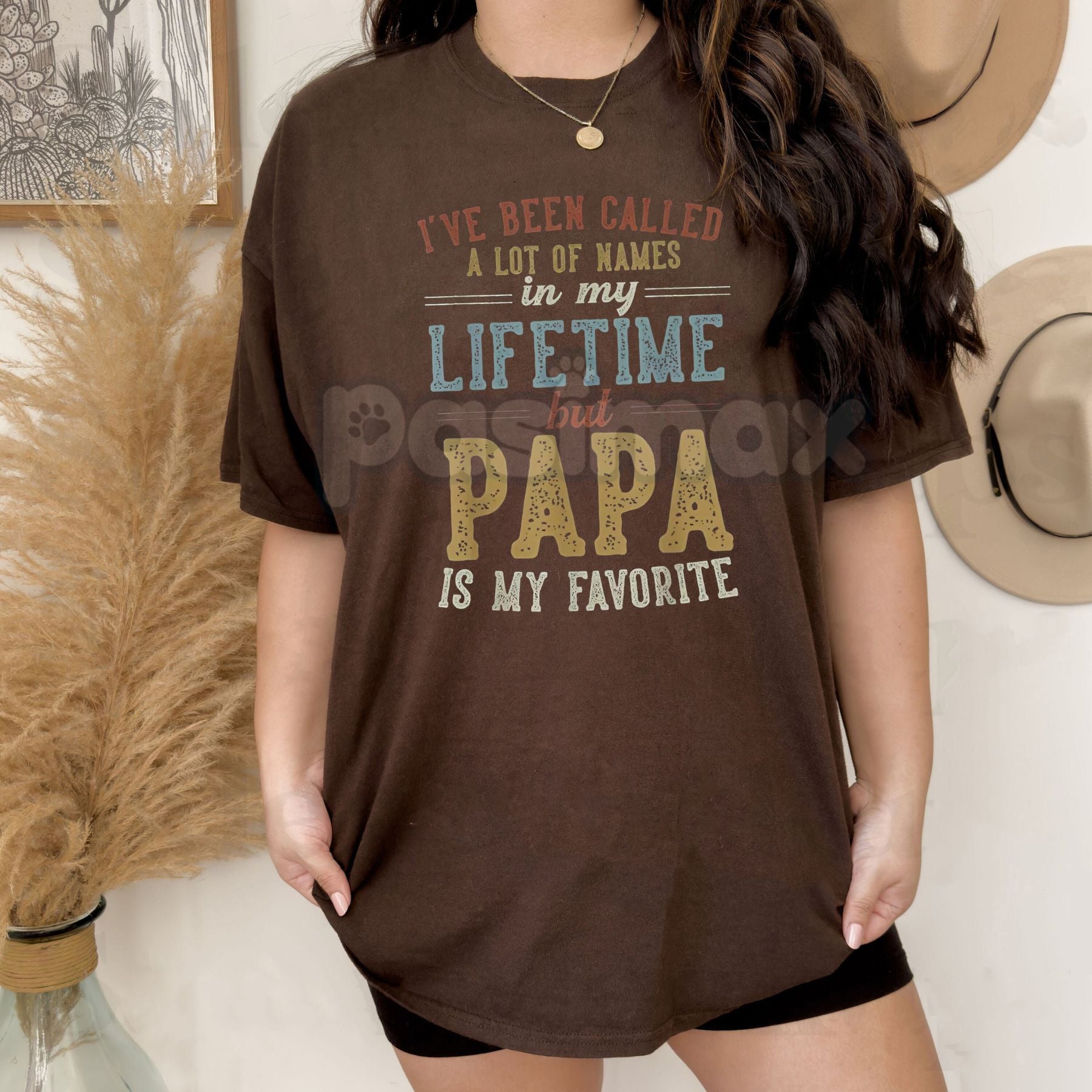 "Papa Is My Favorite Name" Father's Day Papa T-Shirt - Heartfelt Grandfather Gift, Proud Papa Slogan Tee, Best Grandpa Apparel