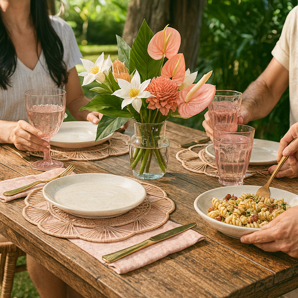 Petal Perfection Handwoven Iraca Placemat