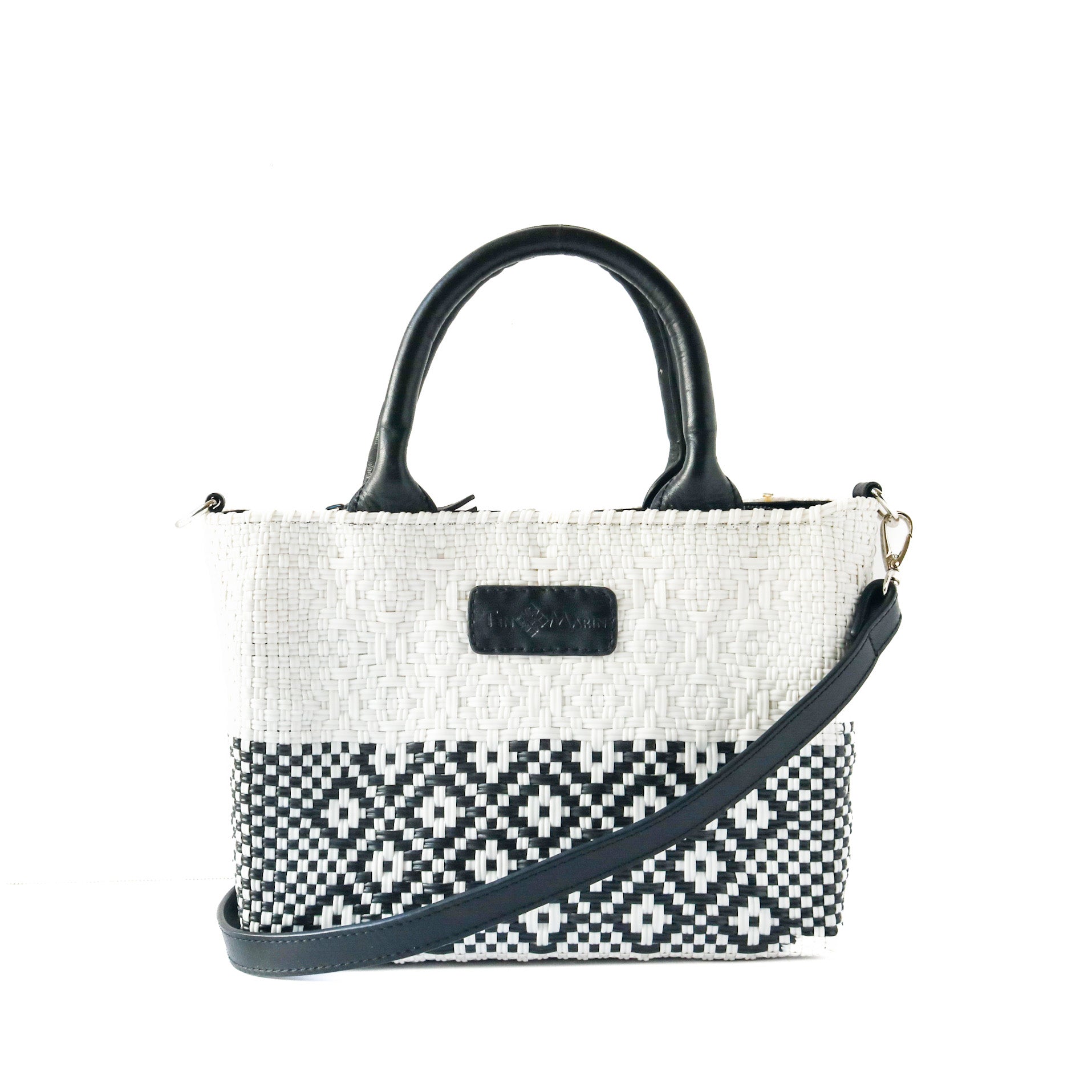 Bolso cruzado pequeño tejido blanco Tin Marin
