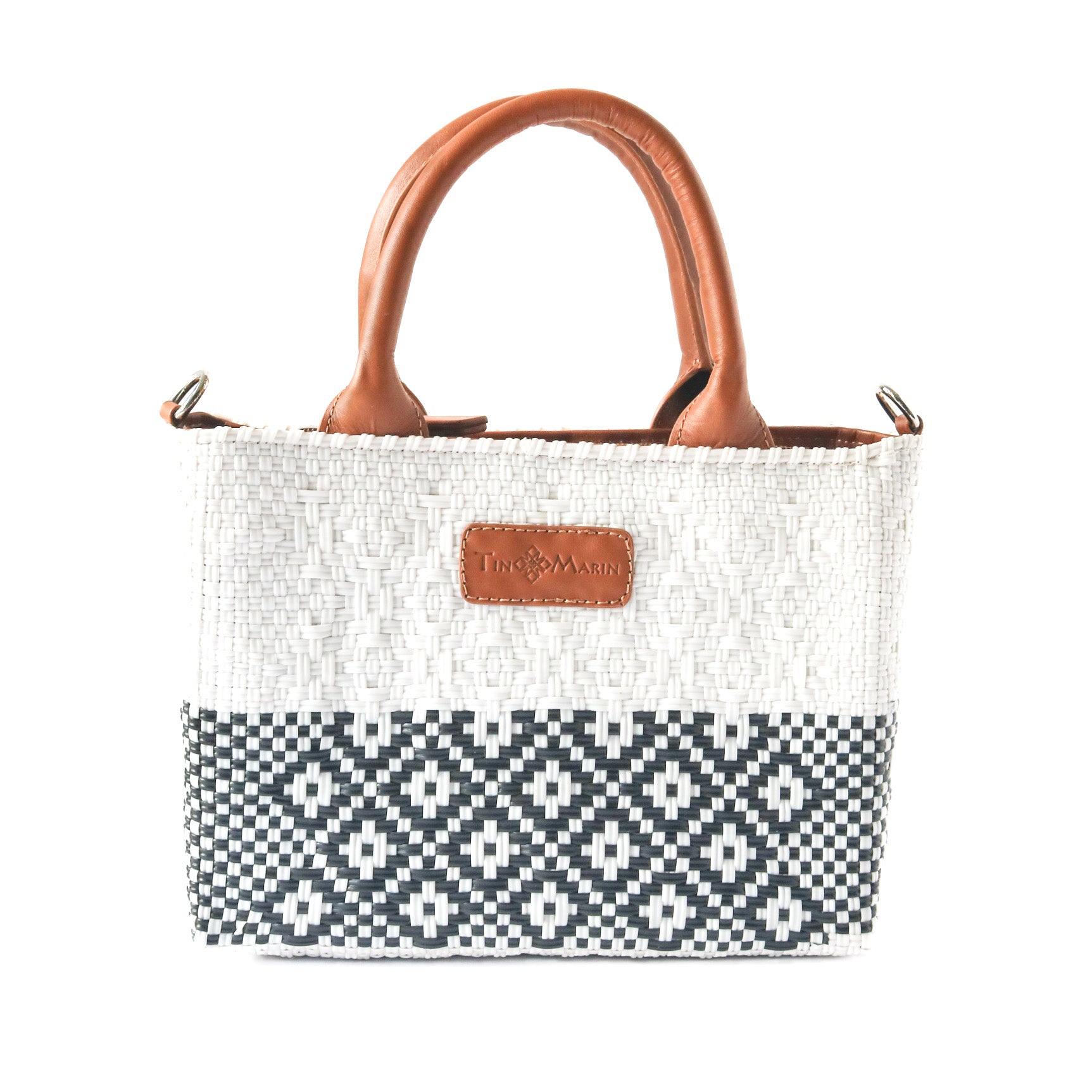Bolso cruzado pequeño tejido blanco Tin Marin