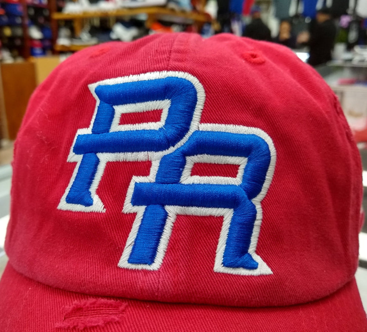 Puerto Rico Vintage Red / Royal Blue Logo Hats