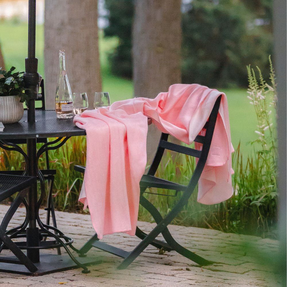 Kani Collection - Handwoven Reversible Pink & White Alpaca Throw Blanket From Ecuador