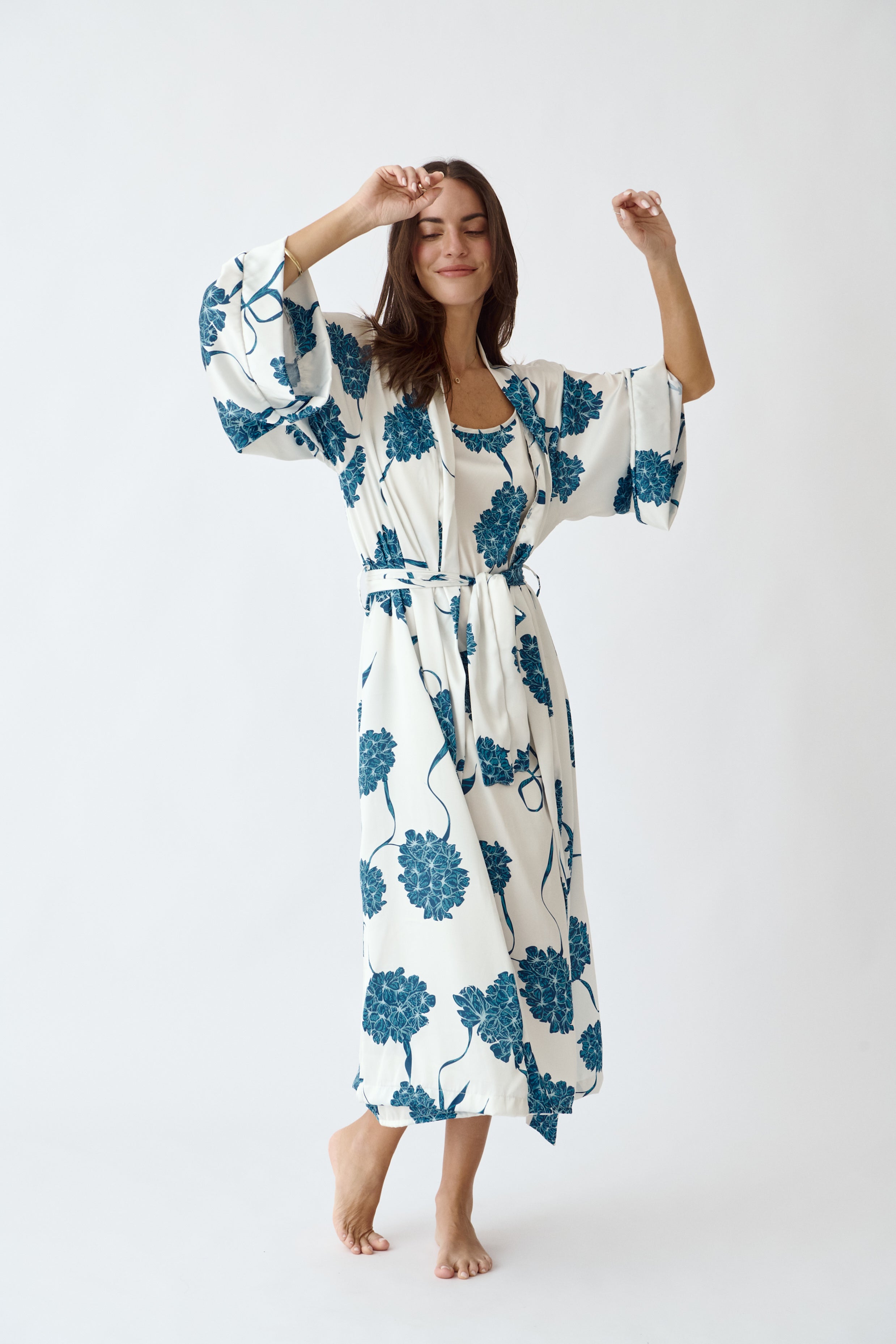 Conjunto de kimono y vestido de seda lavable - Blossom