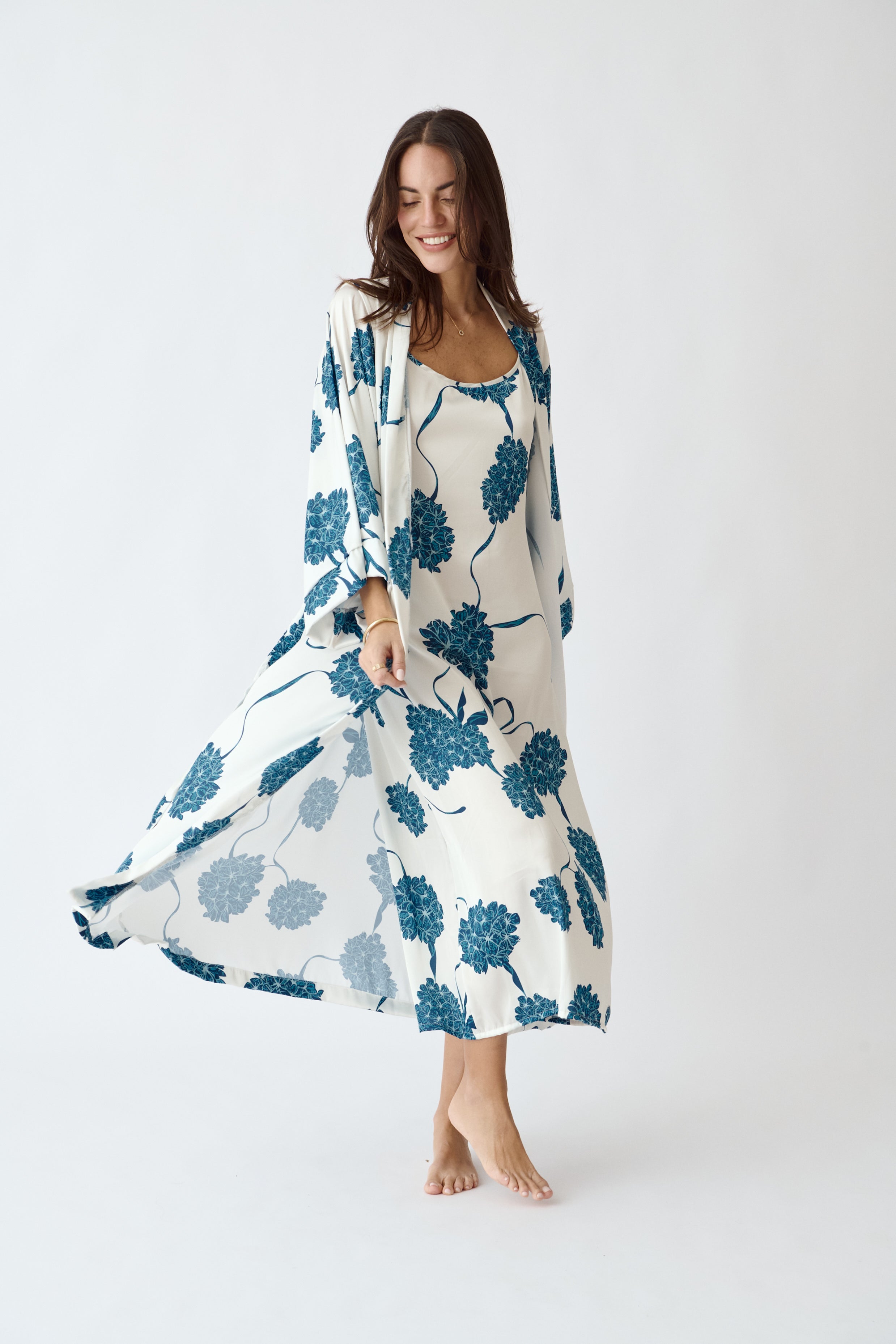 Conjunto de kimono y vestido de seda lavable - Blossom