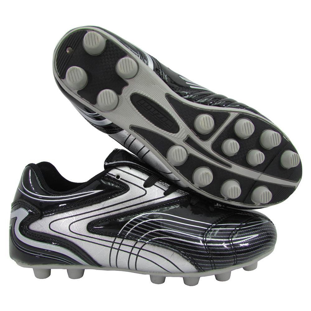 Striker Firm Ground Soccer Shoes -Black/Silver