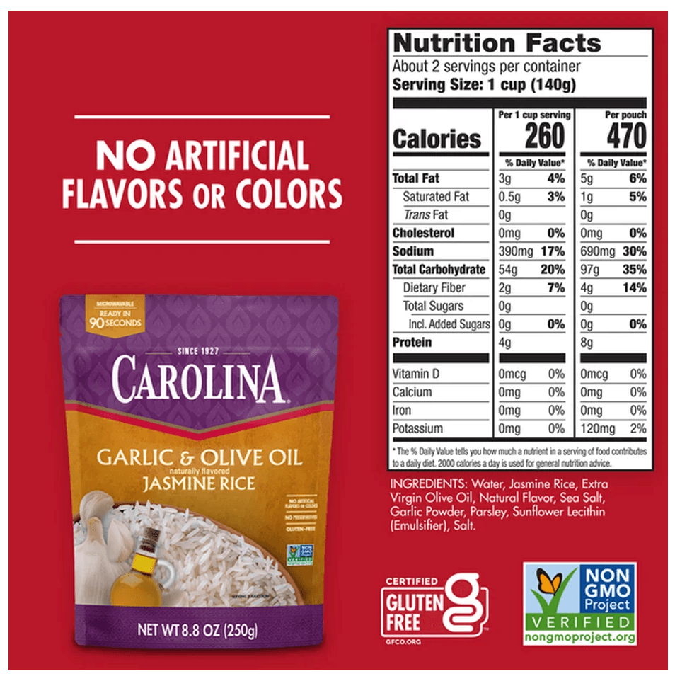 CAROLINA GARLIC & OLIVE OIL JASMINE RICE