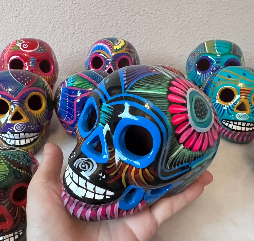 Ceramic Skulls Set of 2