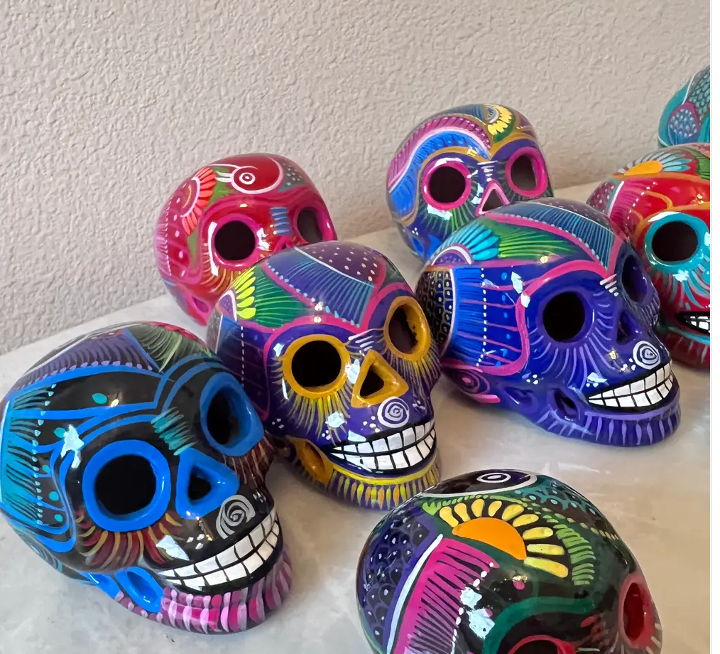 Ceramic Skulls Set of 2