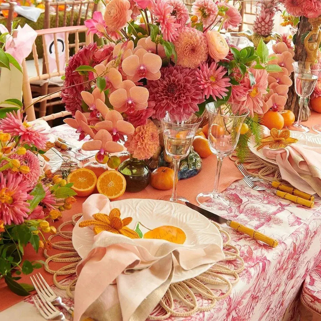 Thanksgiving Orchid Handwoven Iraca Napkin Ring