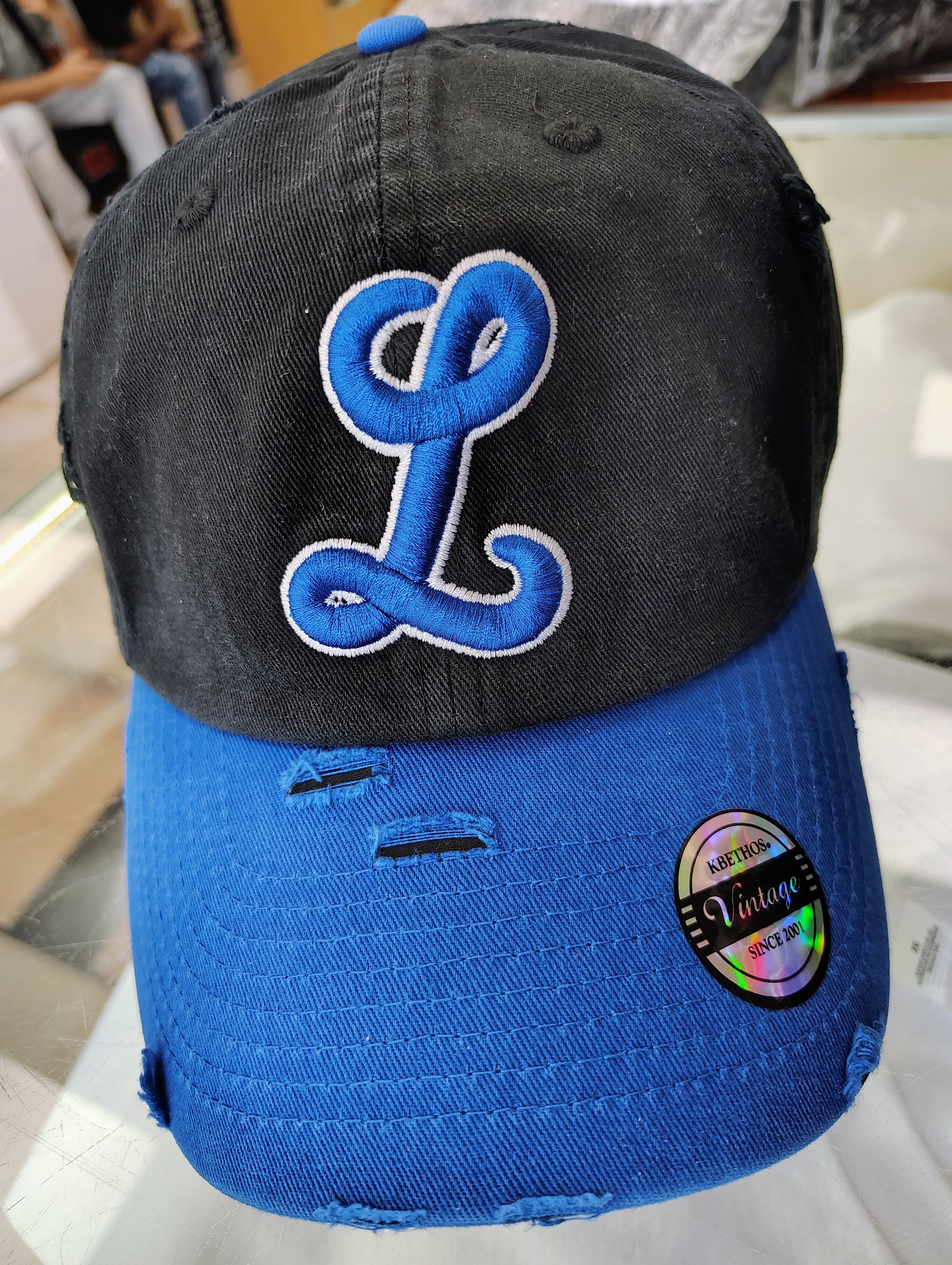 Gorra de Béisbol Tigres del Licey Vintage Desgastada – Logo "L" Bordado, Sombrero Ajustable Unisex