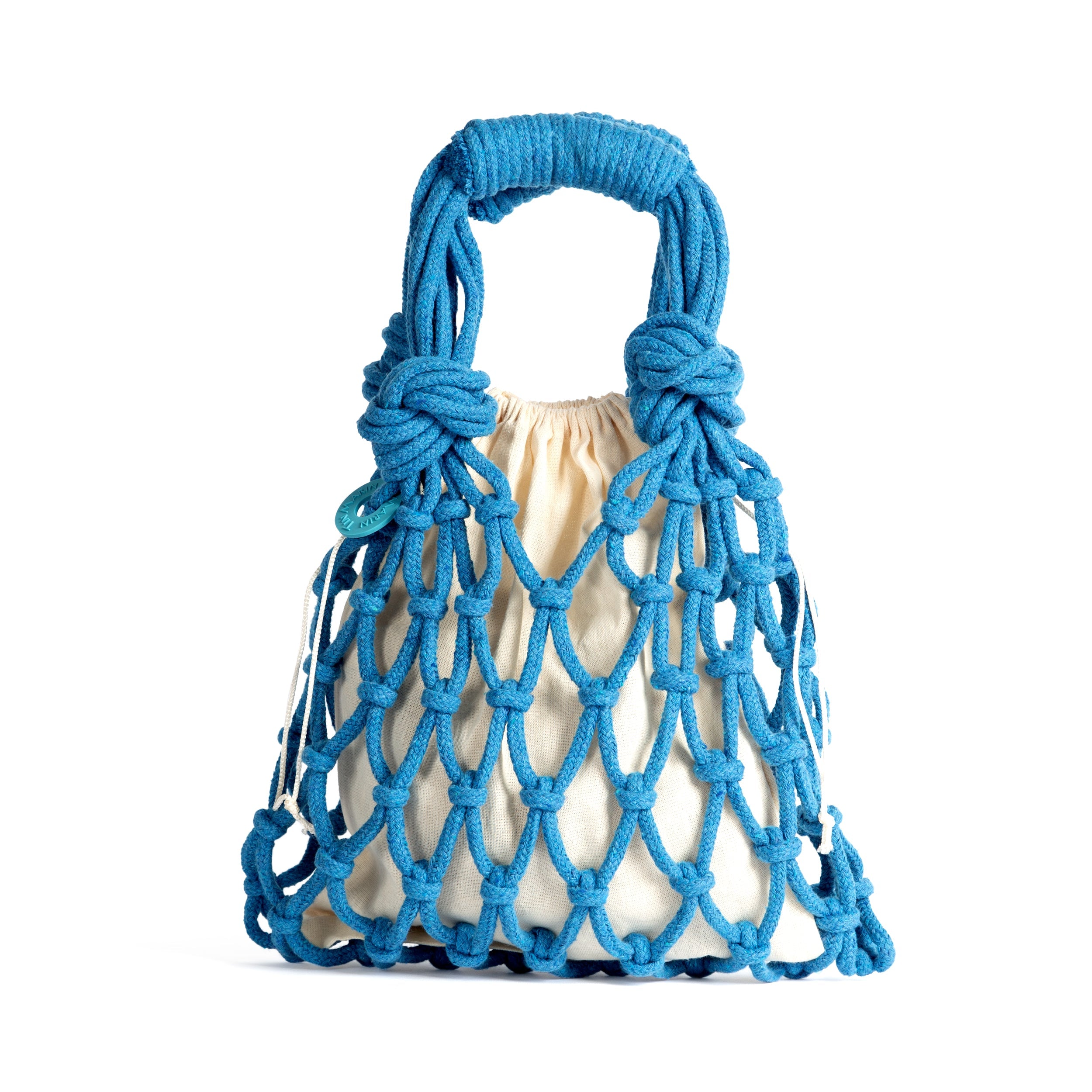 Bolsa de red de macramé trenzado