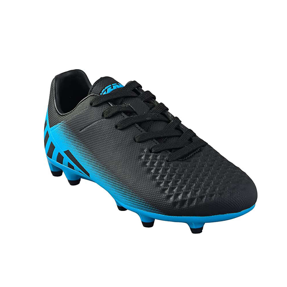 Santos JR. Firm Ground Soccer Shoes -Black/Sky Blue