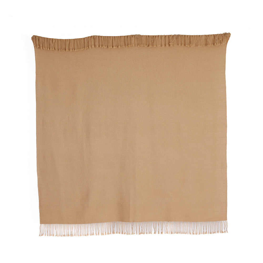 Colección Wasi - Manta de bebé alpaca 100 % sin teñir, tejida a mano, color camel marrón de Perú