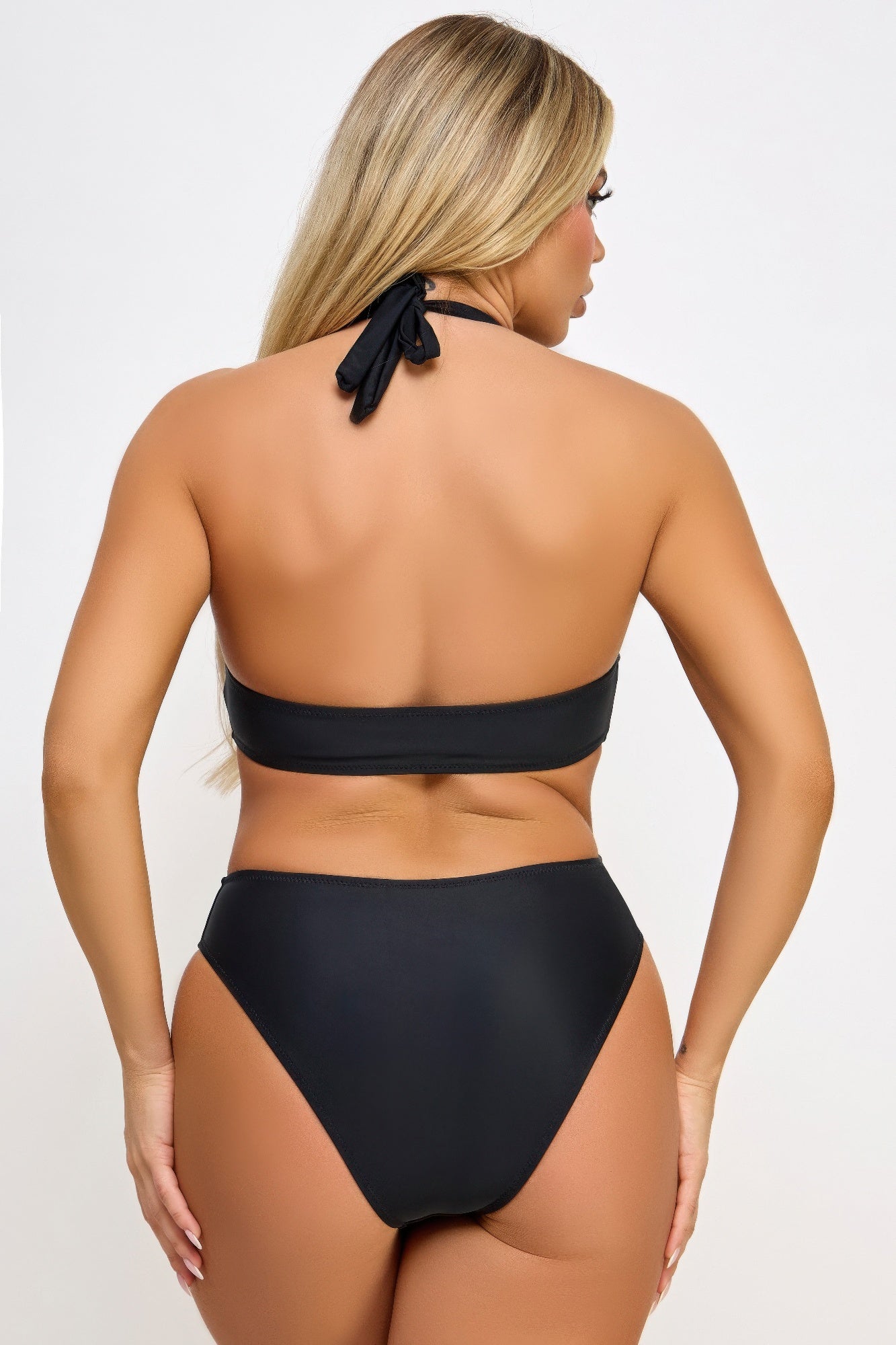 Chic Women's Swimwear Swimsuit with Halter Neck Design