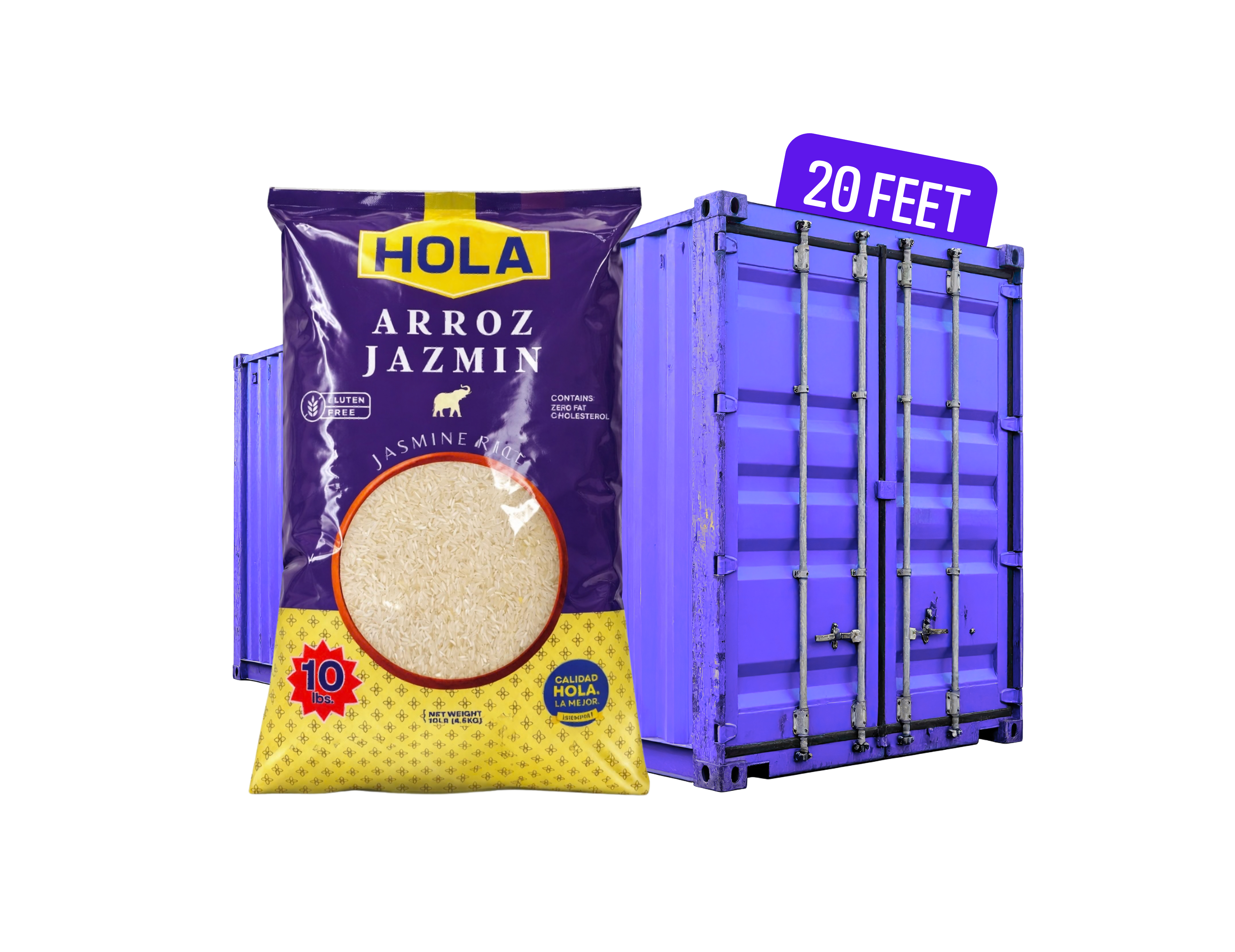 HOLA Jasmine Rice 10lb Container