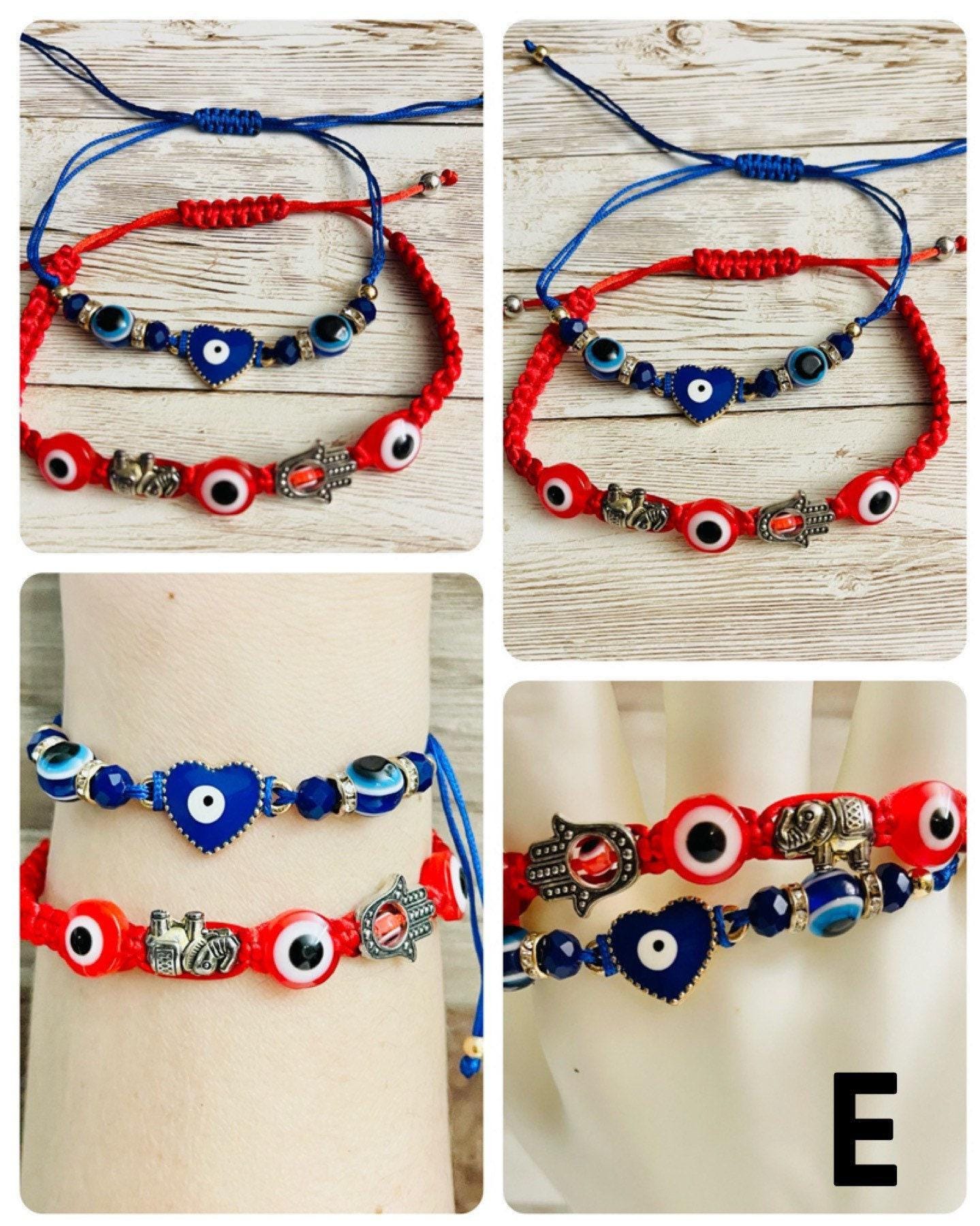 Blue Eye Protect Charm Hamsa Hand Indie Bracelet Pulseras de Mal de Ojo