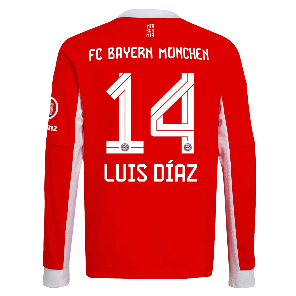 adidas 2025-26 Bayern Munich Men's Stadium Home Long-Sleeve Soccer Jersey