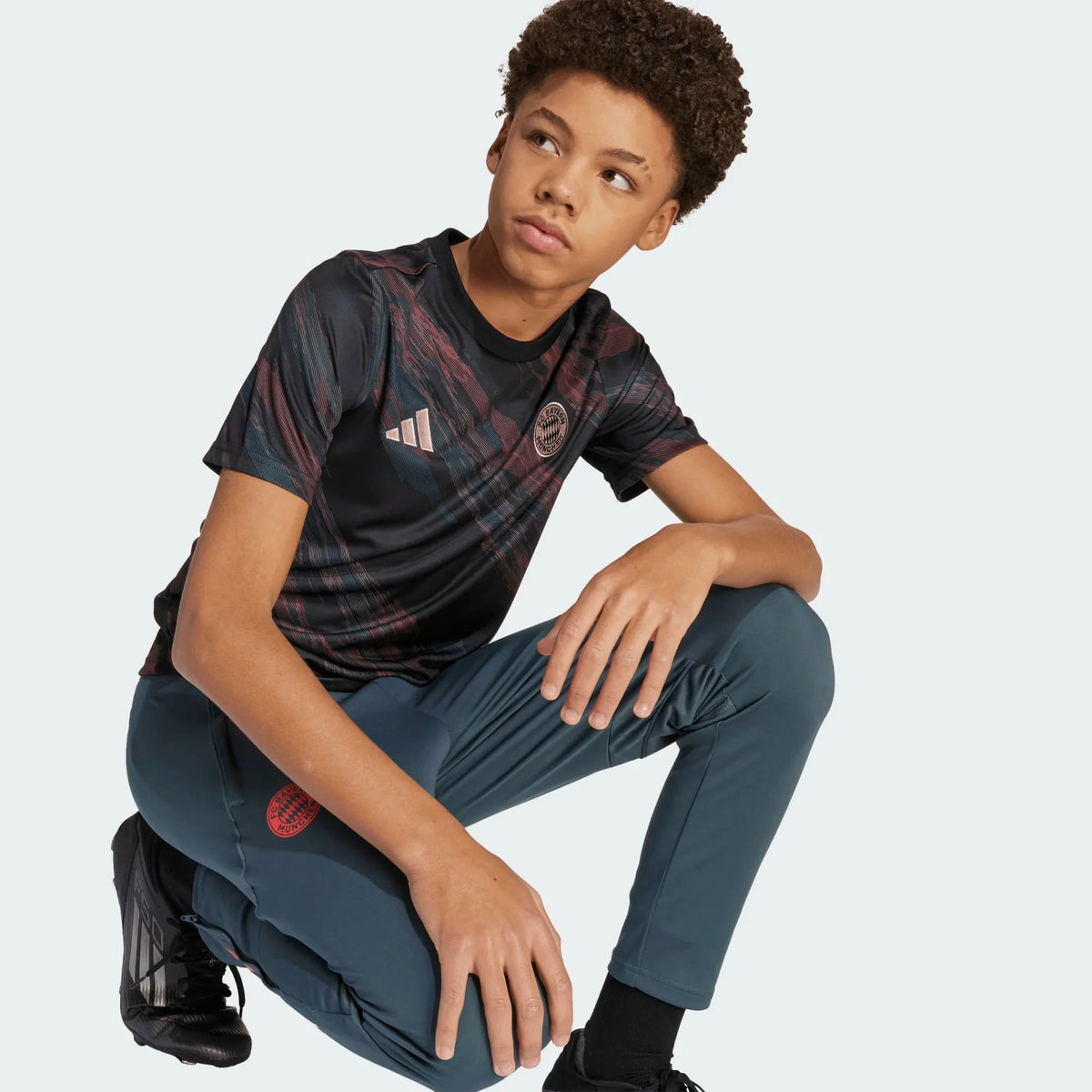adidas 2025-26 Bayern Munich Youth Pre-Match Soccer Jersey