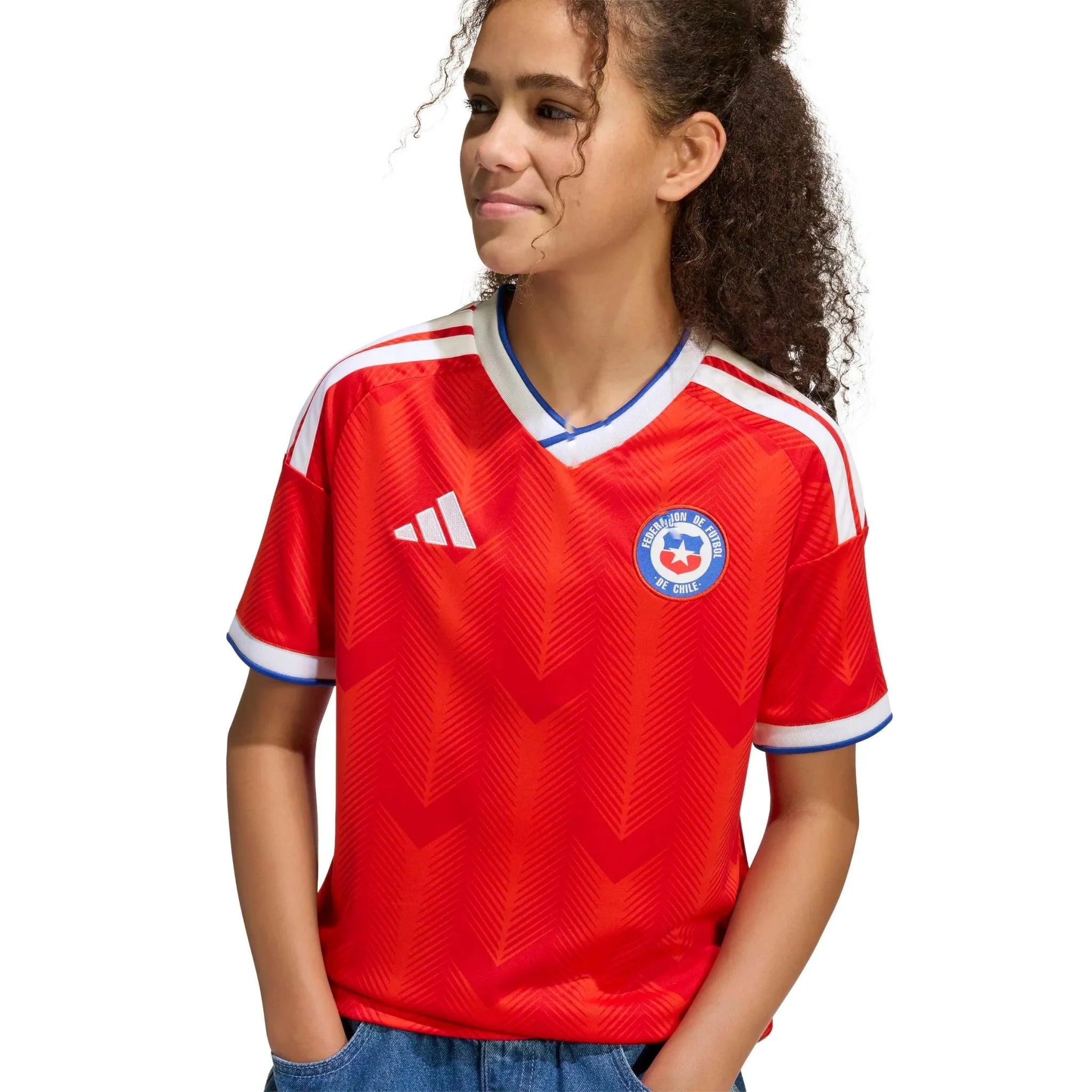 adidas 2026 Chile Youth Stadium Home Soccer Jersey