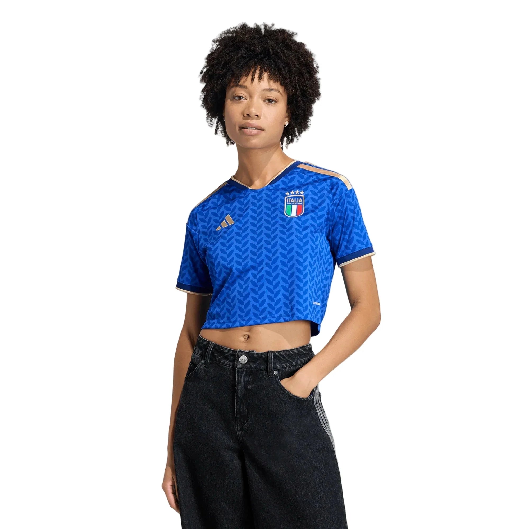 adidas 2026 Italy Women's Stadium Home Cropped Soccer Jersey
