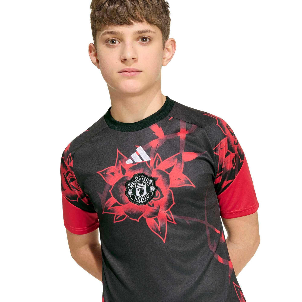 adidas 2026-27 Manchester United Youth Pre-Match Soccer Jersey