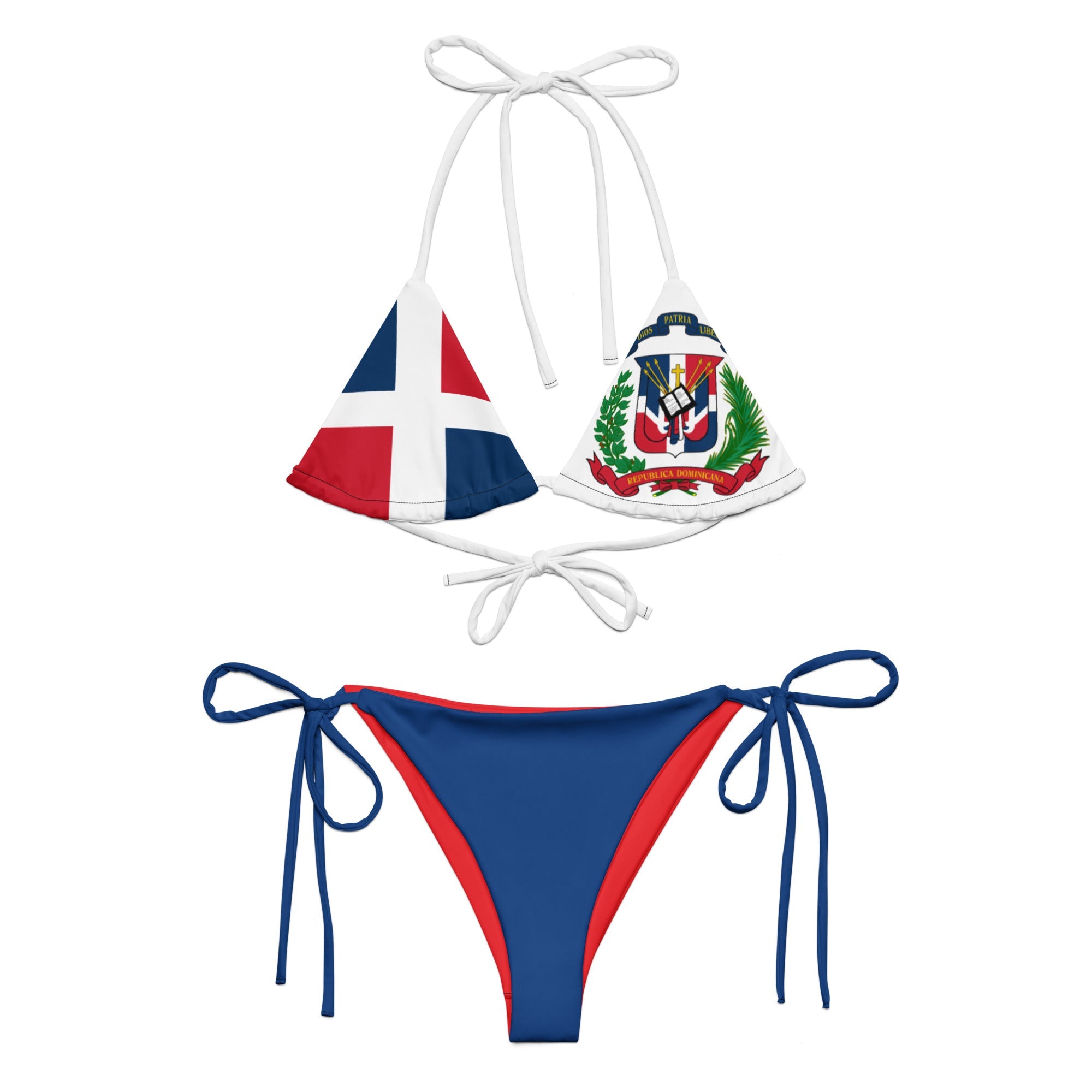 Dominican Republic Flag All Over Print Recycled String Bikini