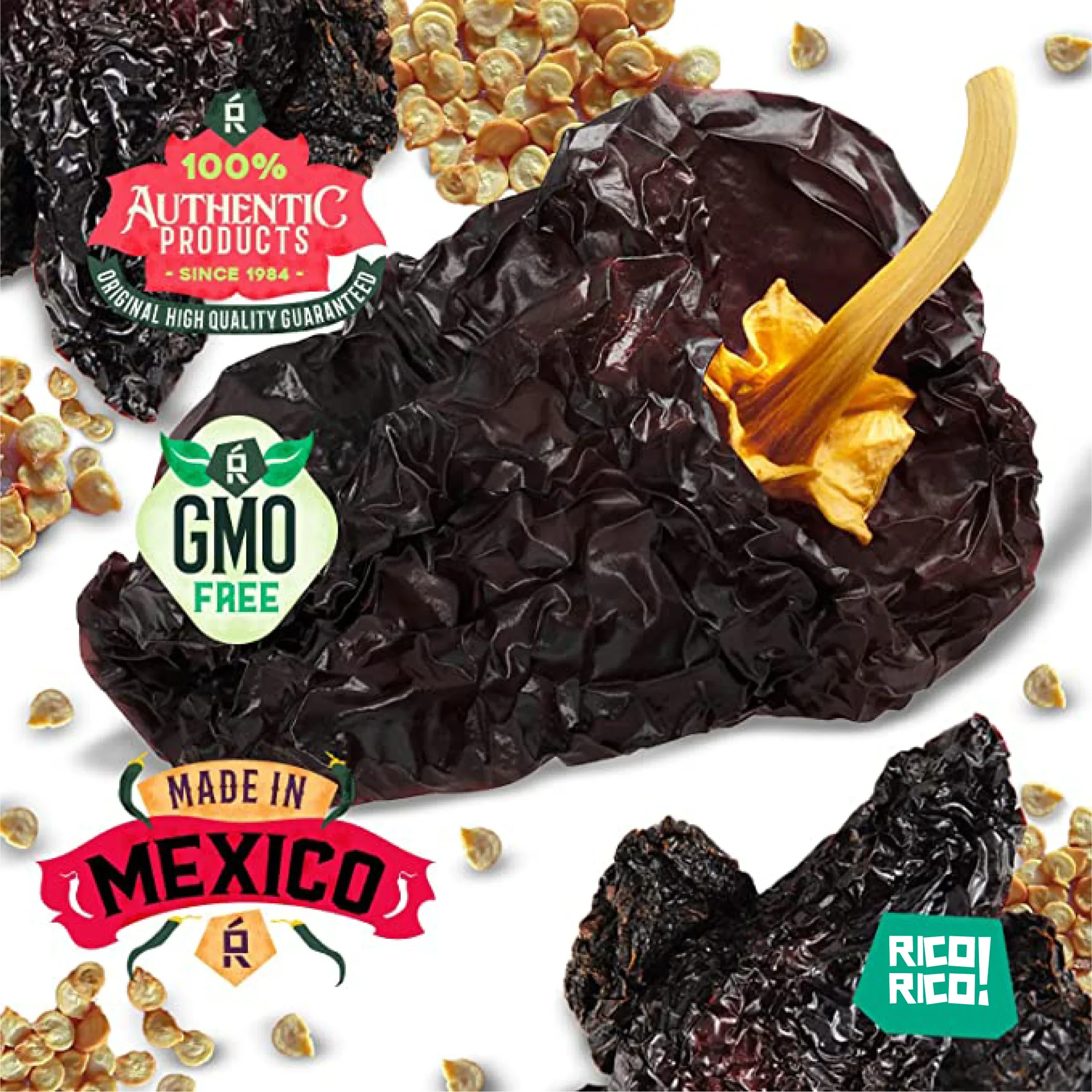 Chiles Secos Mexicanos Paquete de 3 – Ancho, Guajillo y Pasilla