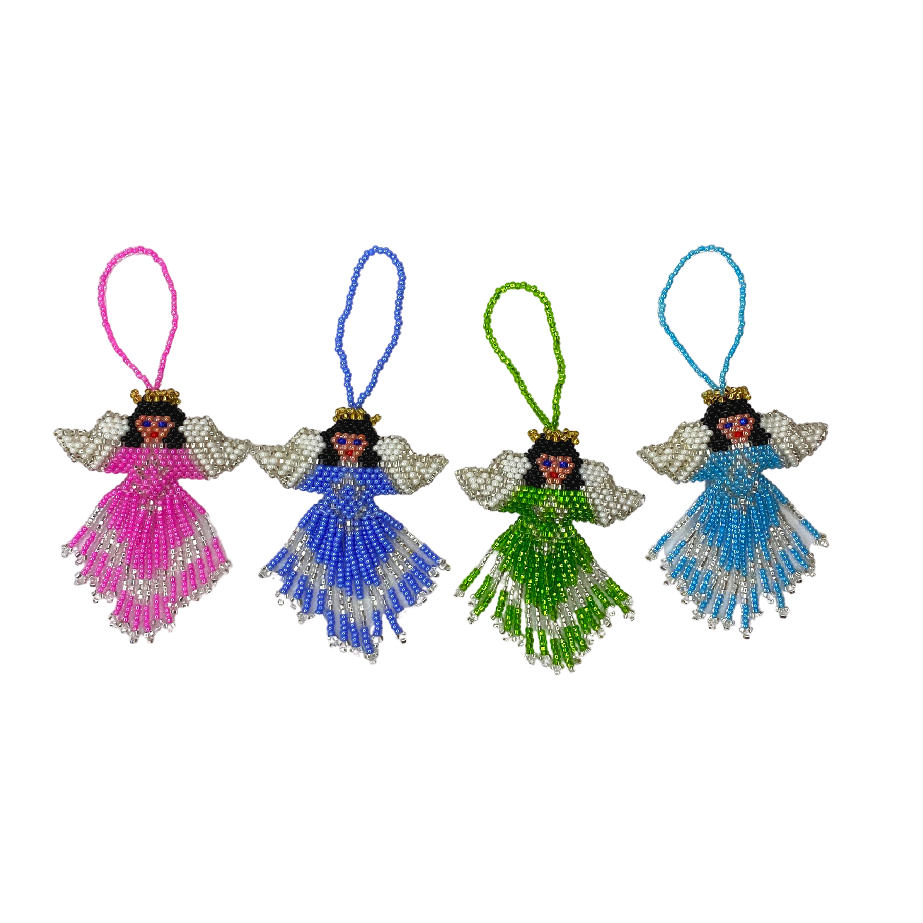 Adorno de ángel con cuentas de semillas - Guatemala