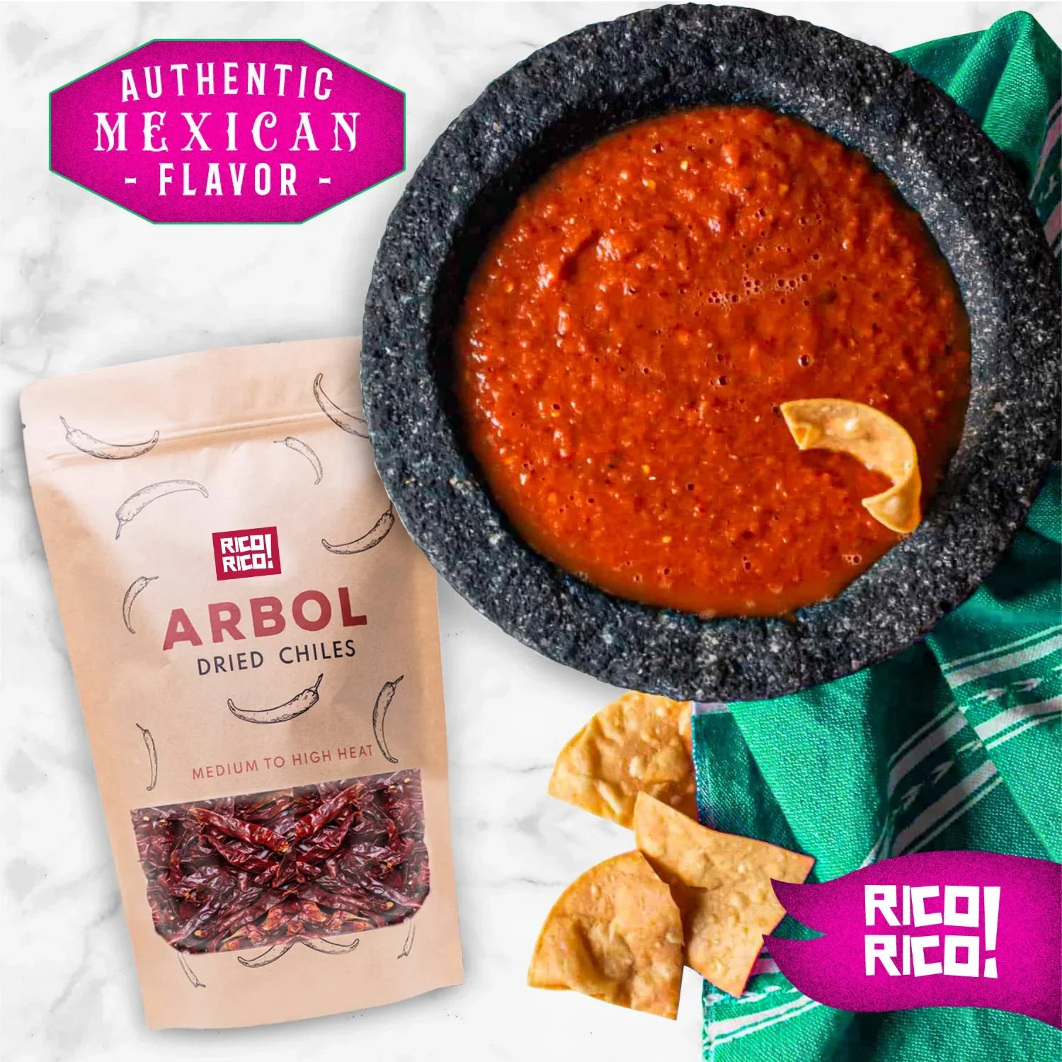 Paquete de 3 Chiles Secos Mexicanos – Chile Ancho, Guajillo y de Árbol