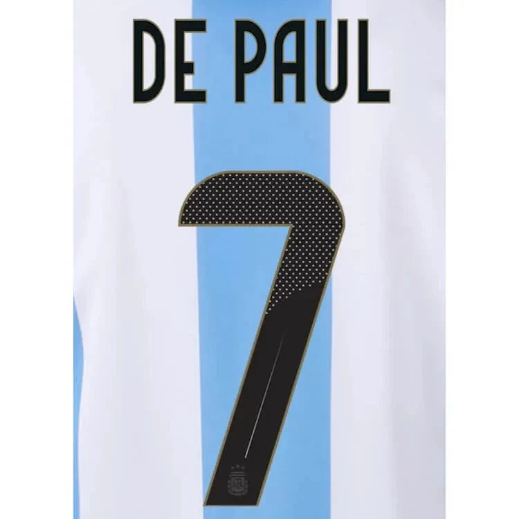 Argentina 2024/25 Home De Paul #7 Jersey Name Set
