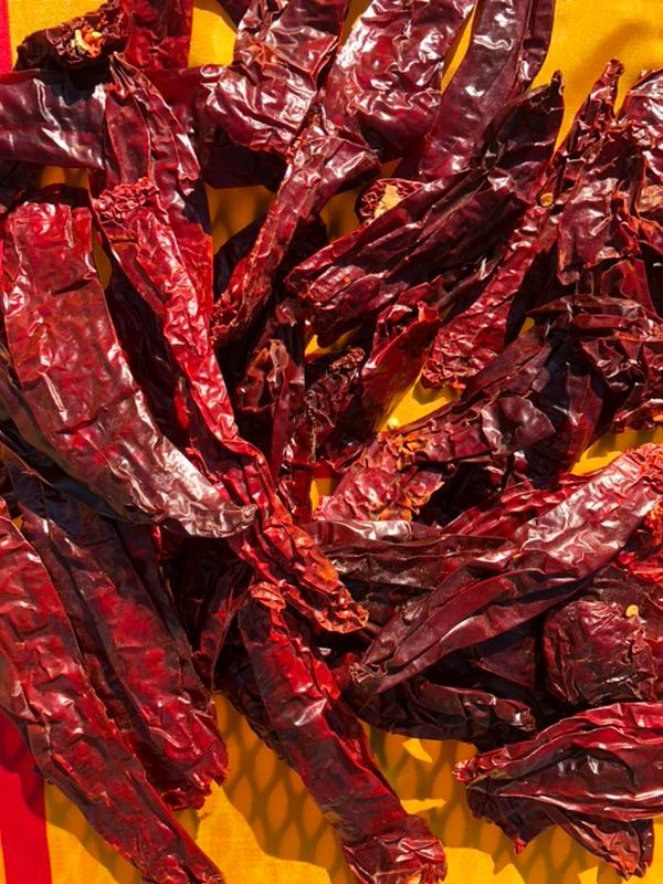 CHILES ROJOS DE HATCH, NM - VAINAS - 1 LIBRA Secados al sol