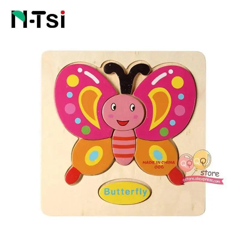 Baby Wooden Puzzle Toys for Toddlers Developing Educational Kids Toys For Children Game Cartoon Animal Gift 3 Years