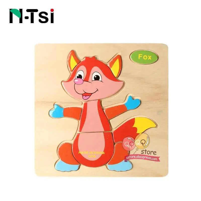 Baby Wooden Puzzle Toys for Toddlers Developing Educational Kids Toys For Children Game Cartoon Animal Gift 3 Years